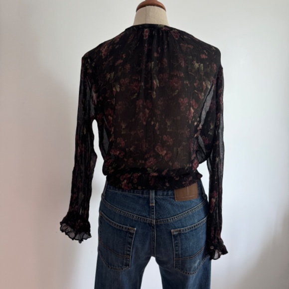 Polo Ralph Lauren - Black Sheer Floral Top - Picture 5 of 10